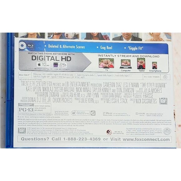 The Other Woman Blu-Ray + Digital HD Comedy Starring Cameron Diaz Leslie Mann - Picture 5 of 6